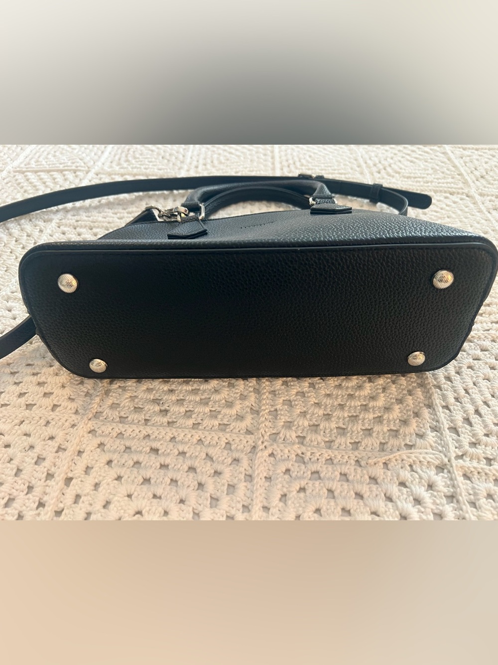 HKCLUF Black Adjustable Strap Bag Vegan Leather New - Picture 3 of 8